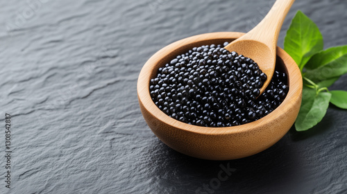 Black Caviar with Wooden Sp...