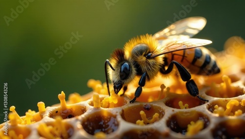 Larvae consume wax from beehives to grow and develop, ecological balance, larvae
