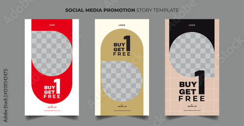 "Buy one get one free" social media poster template