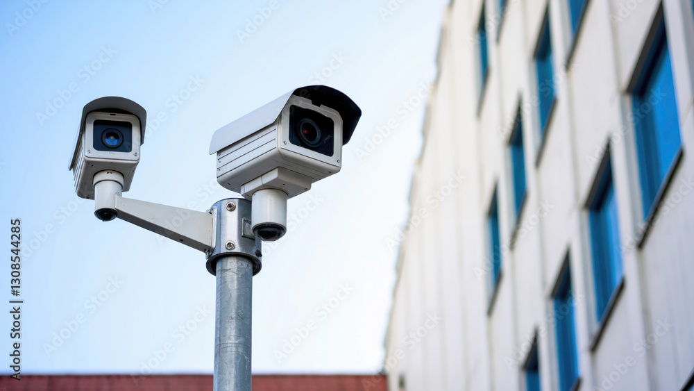 Outdoor Security Camera on Building Outdoor Security Camera on Building