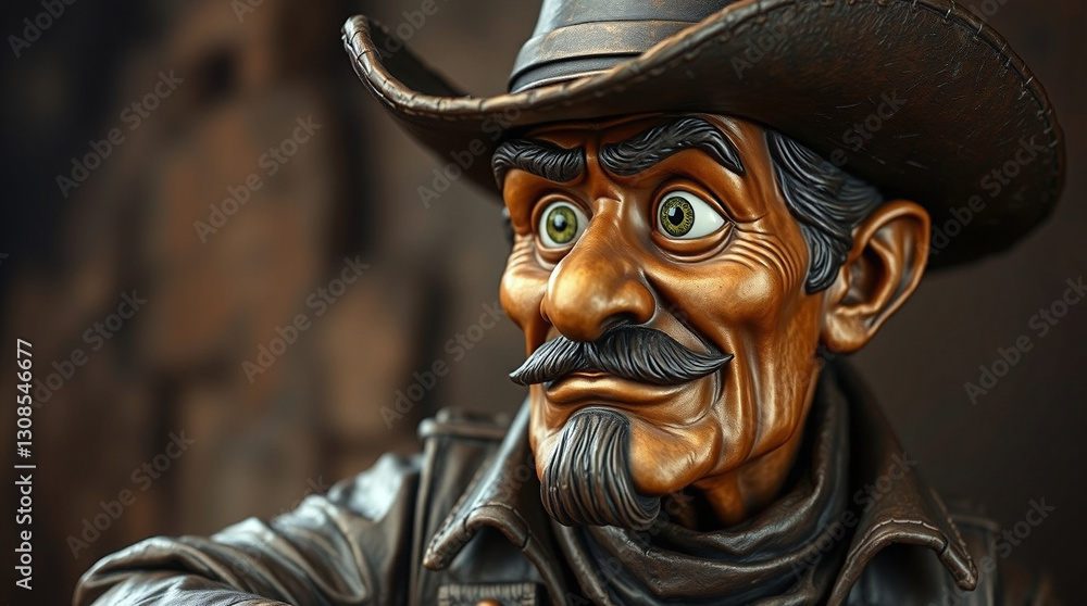 Gritty Old Cowboy: Classic Cartoon Character in High-Resolution Detail. Generative Ai Gritty Old Cowboy: Classic Cartoon Character in High-Resolution Detail. Generative Ai