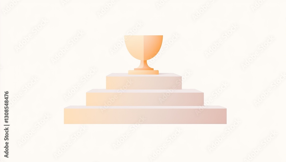 Award Trophy on Steps Award Trophy on Steps