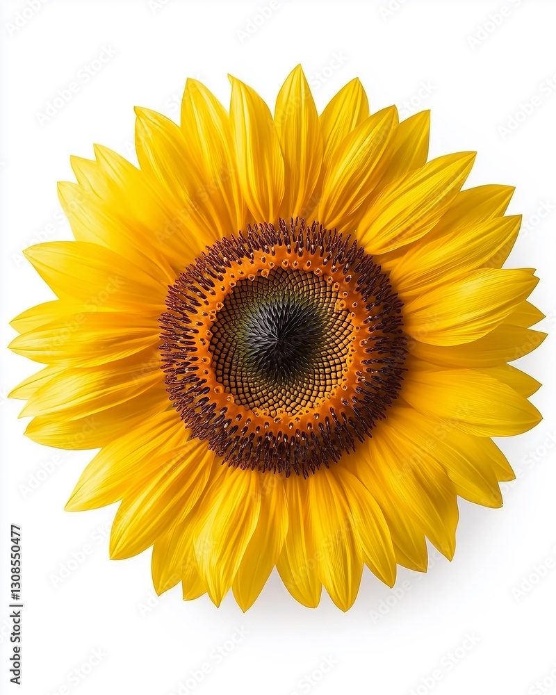 Fototapeta premium Bright Sunflower Isolated on White Background 