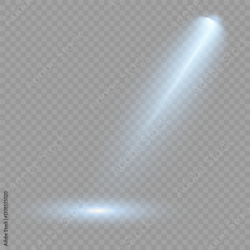 Light blue Star, Soft Sunny Sparkle. Glowing abstract isolated light effects lens. Spotlight and Star with Bokeh and Dust Effect. Glowing Abstract. Lens flash, explosion, spark.