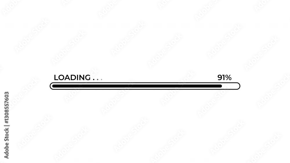 Bar loading progress indicator from 0% to 100% on a white background. 4K Video Bar loading progress indicator from 0% to 100% on a white background. 4K Video