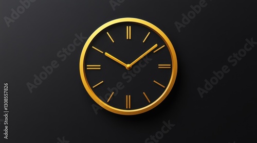 Wallpaper Mural Gold clock on a black background. Torontodigital.ca