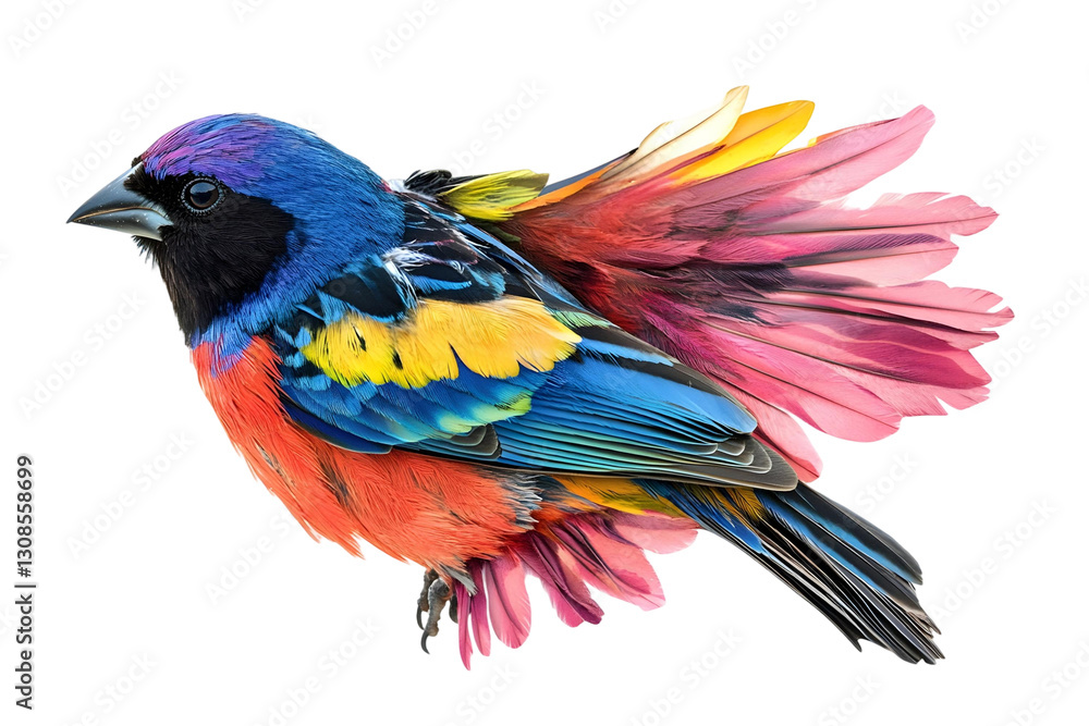 Obraz premium Painted Bunting with vibrant plumage and sharp details