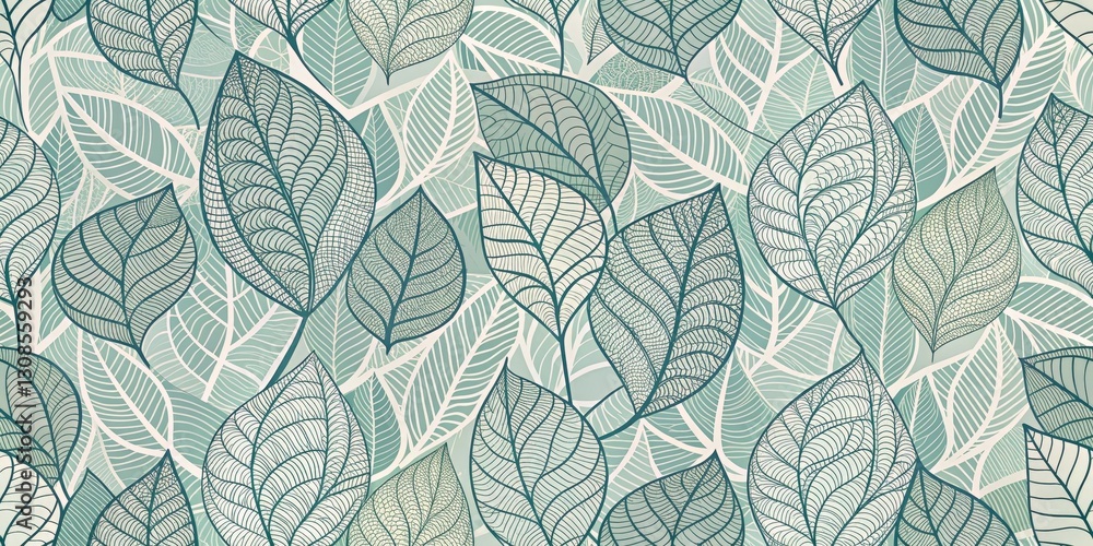 Intricate Leaf Pattern A Seamless Design Featuring Delicate Vein Details and Soft Color Palette Intricate Leaf Pattern A Seamless Design Featuring Delicate Vein Details and Soft Color Palette