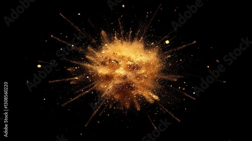 Wallpaper Mural Golden explosion of dust particles radiating outward on black background. Torontodigital.ca
