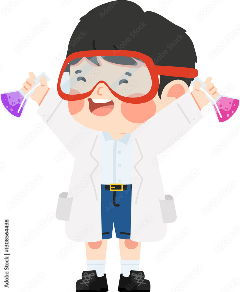 Adorable young student Scientist kid Adorable young student Scientist kid