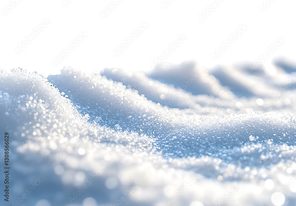 Fototapeta premium A close-up of a snow isolated on white and transparent background. PNG