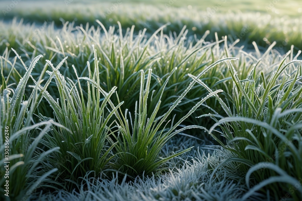 Obraz premium frosty grass in the sun
