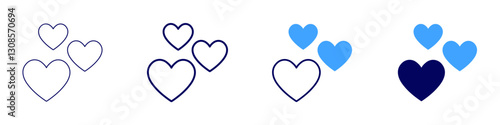 Heart palpitations​ icon in 4 different styles. Thin Line, Line, Bold Line, Duotone. Duotone style. Editable stroke