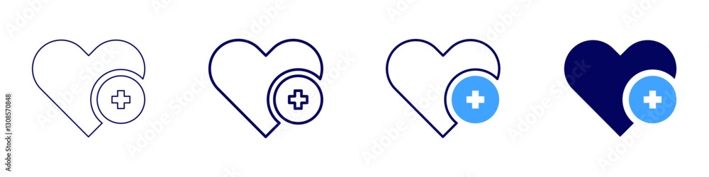 Heart research icon in 4 different styles. Thin Line, Line, Bold Line, Duotone. Duotone style. Editable stroke Heart research icon in 4 different styles. Thin Line, Line, Bold Line, Duotone. Duotone style. Editable stroke