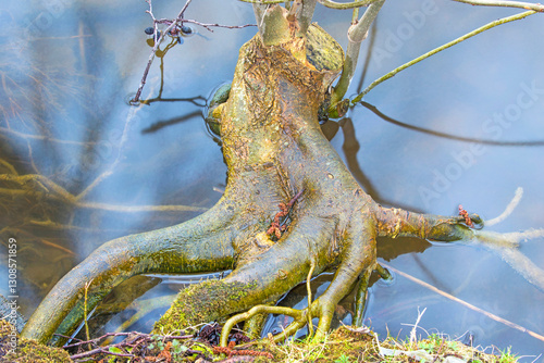 Radice di albero nell'acqua