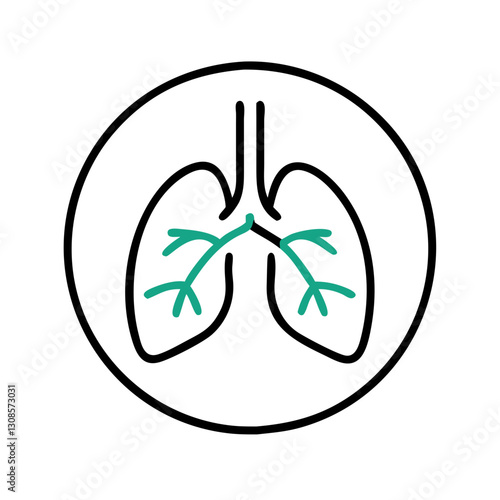 Illustration of lungs in a circular design
