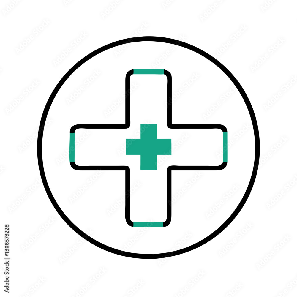 Medical cross symbol in a minimalist style Medical cross symbol in a minimalist style