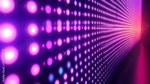 Wallpaper Mural The purple and pink lights form a grid on a black background Torontodigital.ca