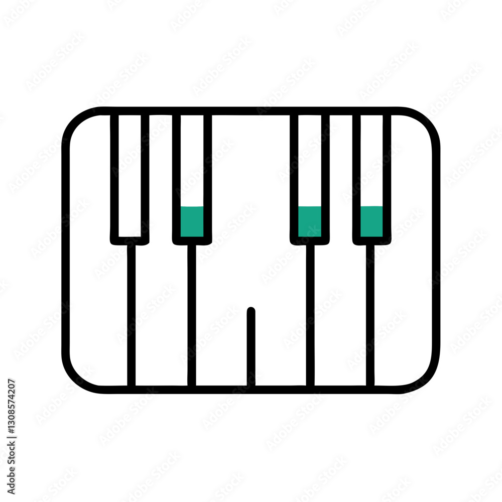 Piano keyboard graphic design in minimal style Piano keyboard graphic design in minimal style