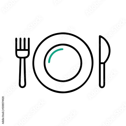 Minimalist plate and cutlery arrangement,food concept, food in cafes and restaurants