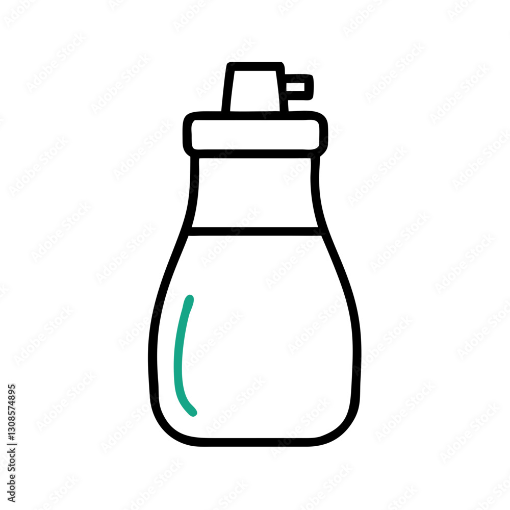 Glass bottle with liquid on white background, gourmet cuisine concept, vinegar bottle Glass bottle with liquid on white background, gourmet cuisine concept, vinegar bottle