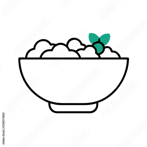 A bowl of porridge, milk porridge for healthy eating,