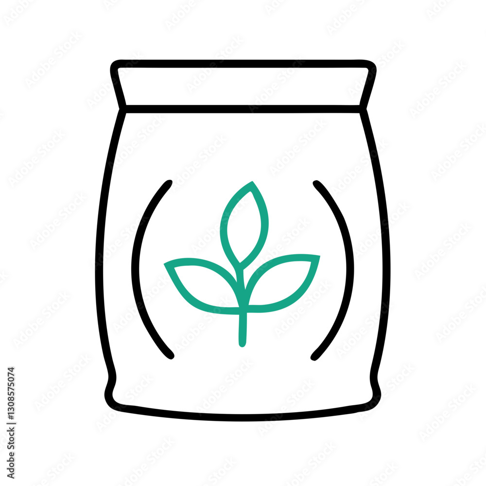 Plant-based packaging bag with green leaf design Plant-based packaging bag with green leaf design