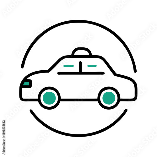 Taxi car illustration on a minimalist background