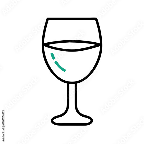 Glass of water on minimalist background