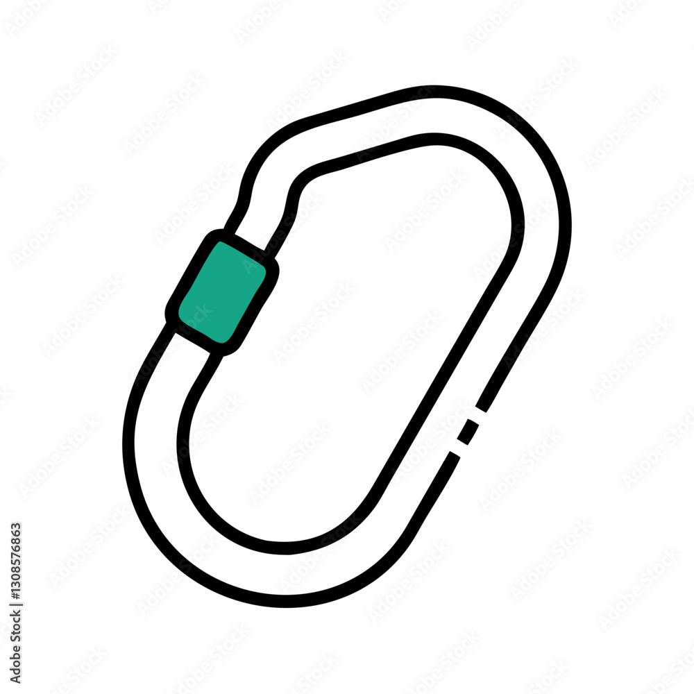 Carabiner clip in a minimalist style Carabiner clip in a minimalist style