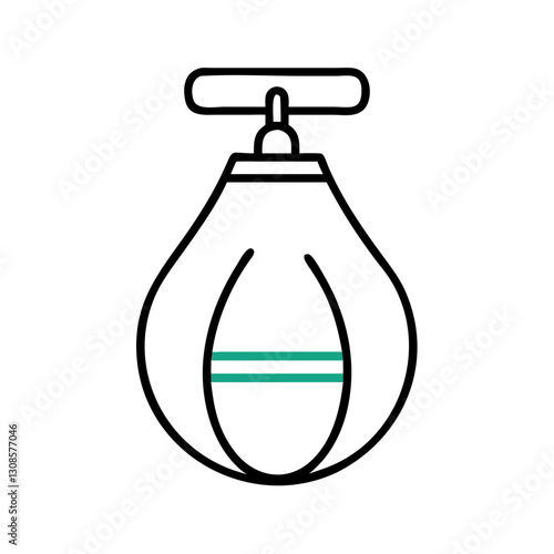 Boxing speed bag on white background