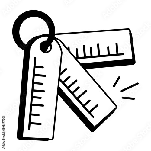 Dental ruler icon in hand drawn style 

