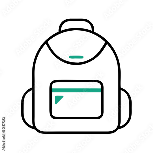Backpack illustration with minimalistic design