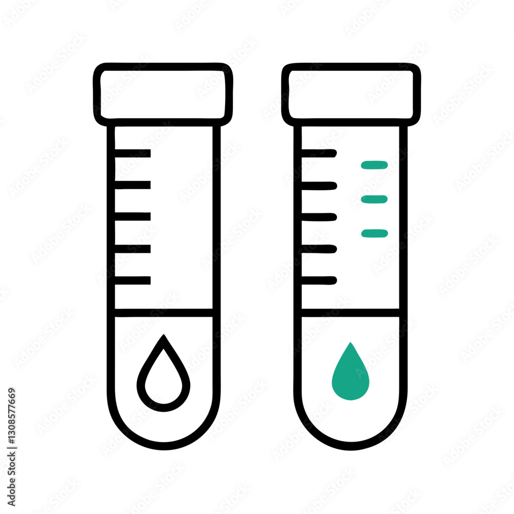 Test tubes with liquid drops in a laboratory setting, blood analysis, blood analysis laboratory