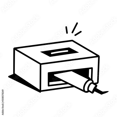 Dental applicator icon in hand drawn style 

