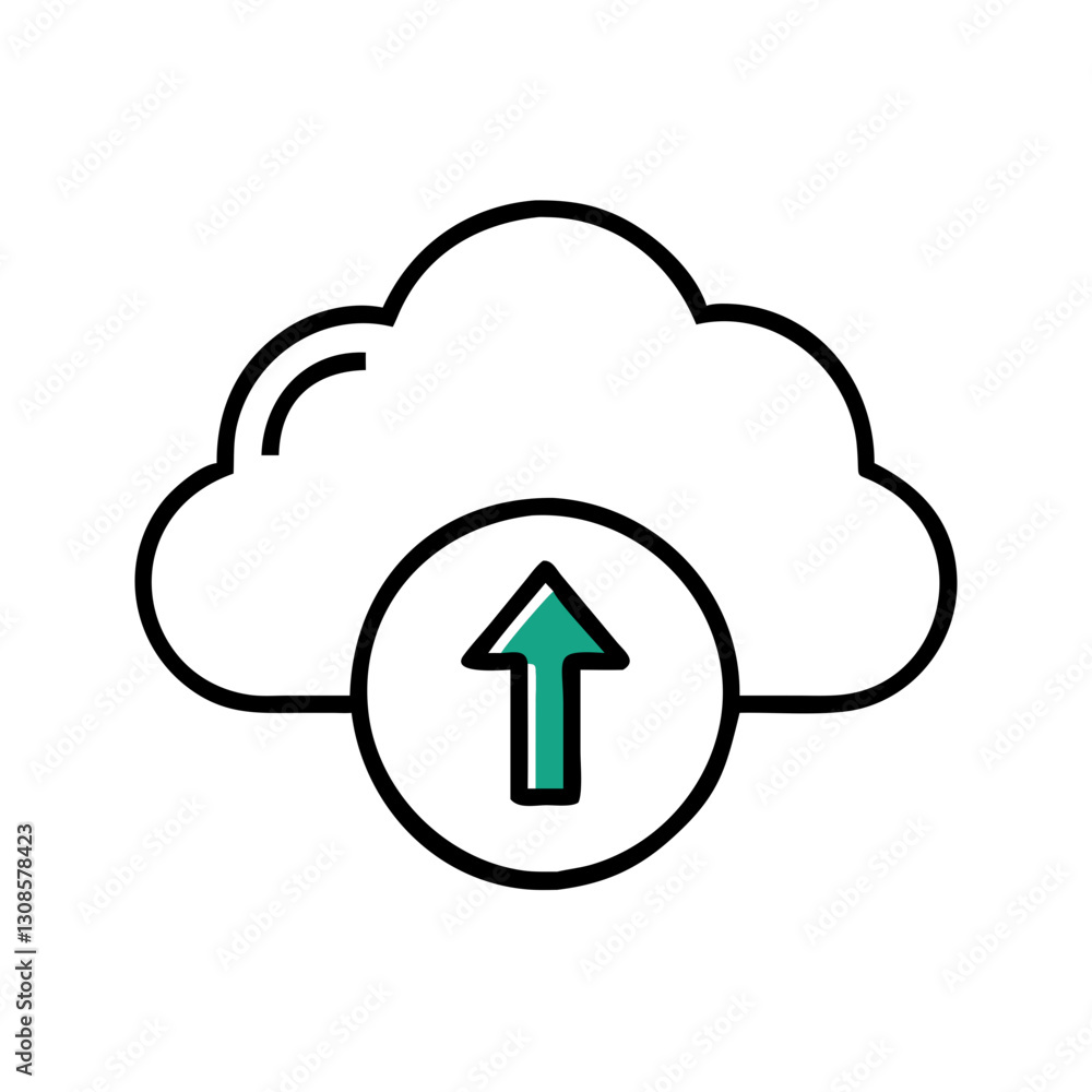 Cloud with upward arrow icon Cloud with upward arrow icon