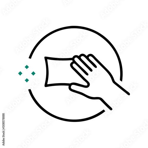 Hand cleaning surface with cloth