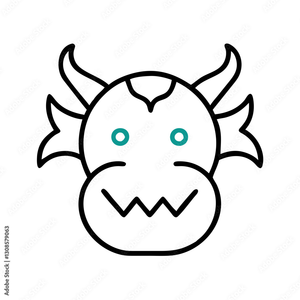 Cartoon dragon character with playful expression Cartoon dragon character with playful expression