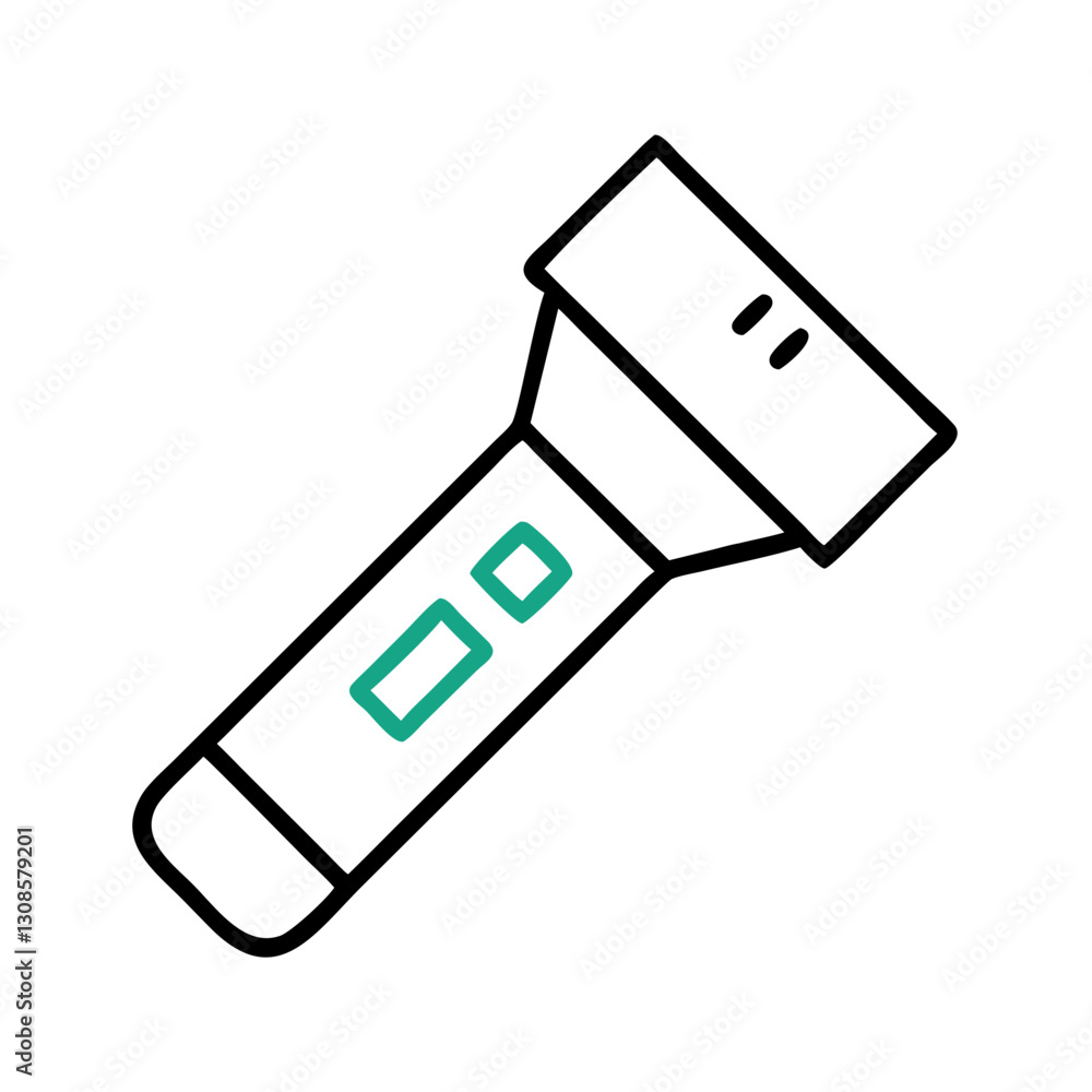 Flashlight icon on a plain background, spare flashlight, poor lighting Flashlight icon on a plain background, spare flashlight, poor lighting