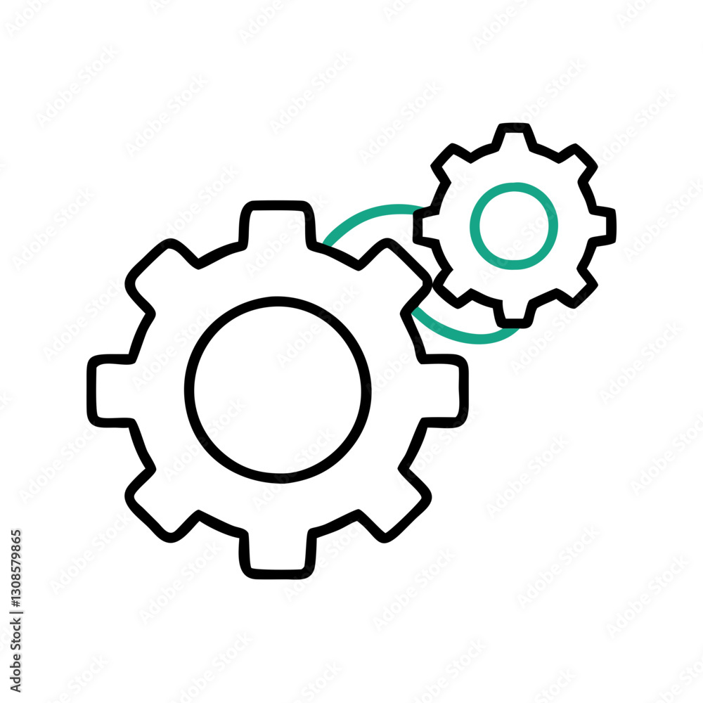 Gears working together in a mechanical system, progress, workflow, waiting for the result Gears working together in a mechanical system, progress, workflow, waiting for the result