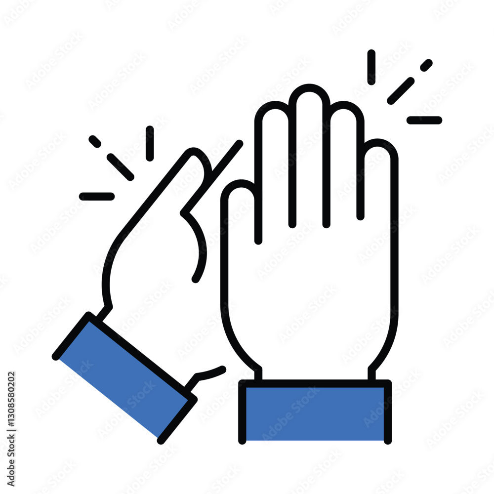 Obraz premium High five vector filled outline icon. EPS 10 file