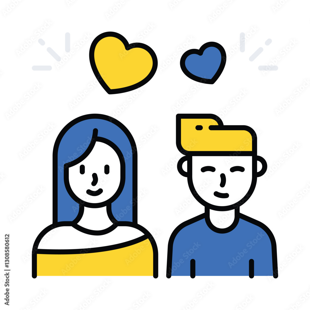 Couple vector filled outline icon. EPS 10 file Couple vector filled outline icon. EPS 10 file