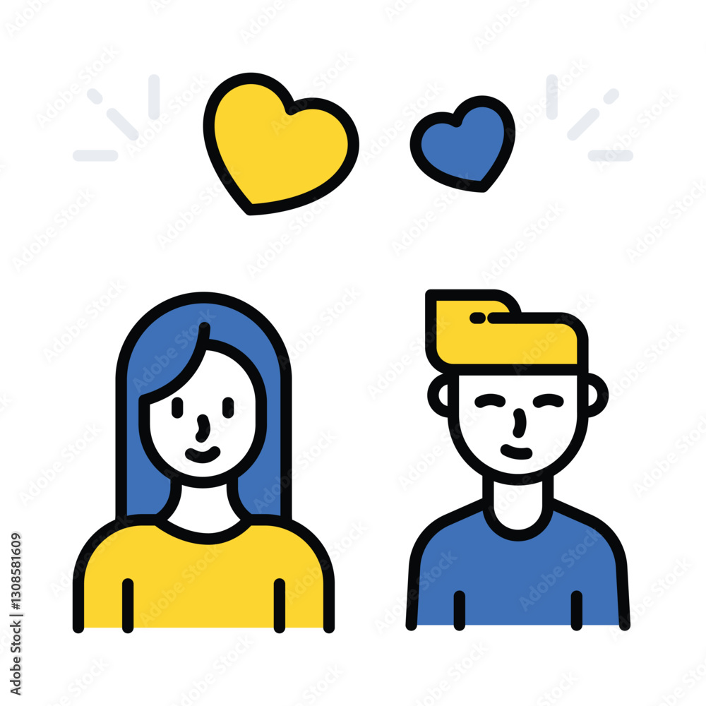 Romantic Relationship vector filled outline icon. EPS 10 file Romantic Relationship vector filled outline icon. EPS 10 file