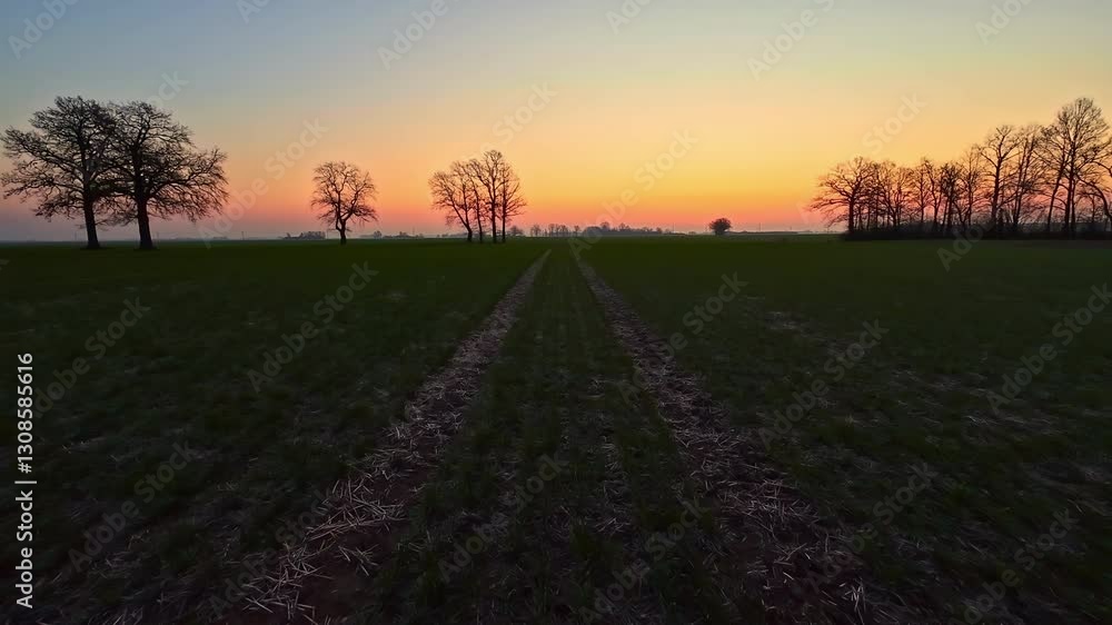 Jelgava's peaceful landscapes glowing in the golden light of sunrise Jelgava's peaceful landscapes glowing in the golden light of sunrise