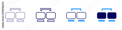 Network adapter​ icon in 4 different styles. Thin Line, Line, Bold Line, Duotone. Duotone style. Editable stroke