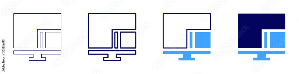 Screen mirroring icon in 4 different styles. Thin Line, Line, Bold Line, Duotone. Duotone style. Editable stroke Screen mirroring icon in 4 different styles. Thin Line, Line, Bold Line, Duotone. Duotone style. Editable stroke
