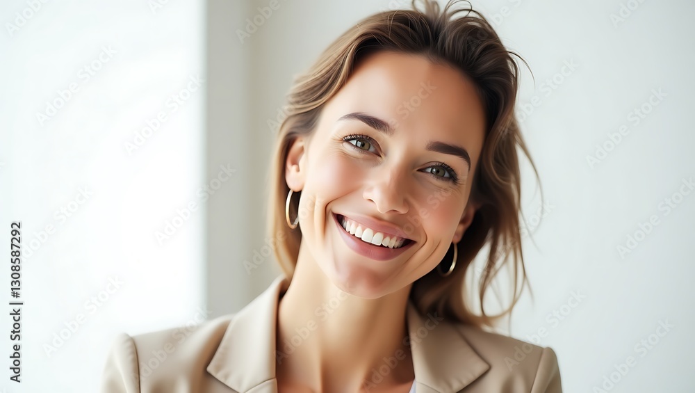 Confident Happy Woman on Isolated Background | Generative AI Confident Happy Woman on Isolated Background | Generative AI