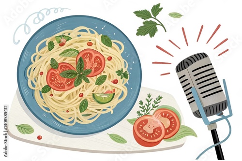 restaurant food items offer to customers by cute cartoons 