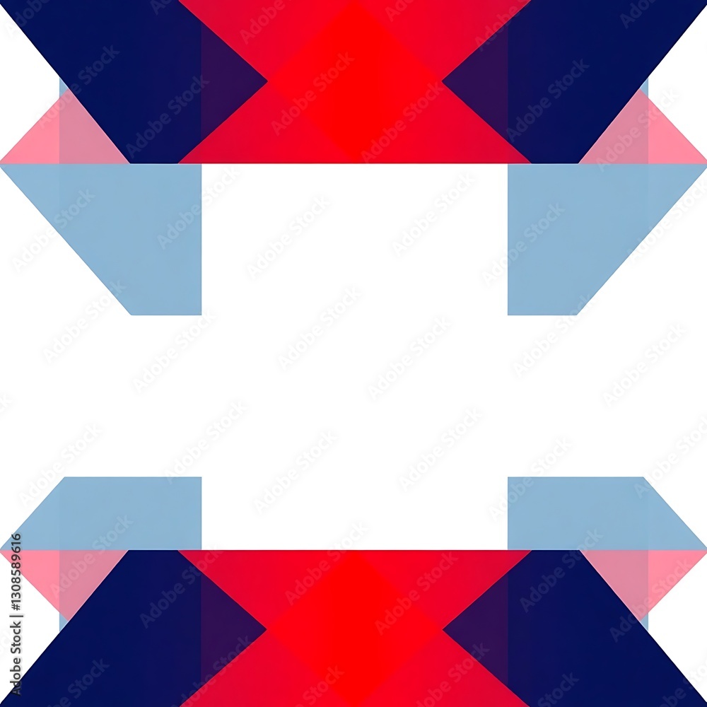 Minimalist Geometric T-Shirt Design in Navy Blue and Crimson Red on White Background Minimalist Geometric T-Shirt Design in Navy Blue and Crimson Red on White Background