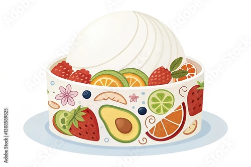 restaurant food items offer to customers by cute cartoons 